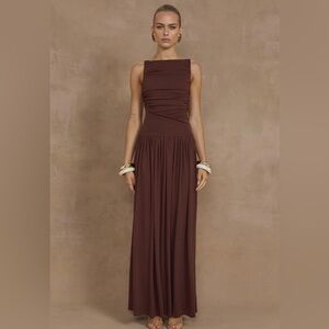 Formal Brown Maxi Dress